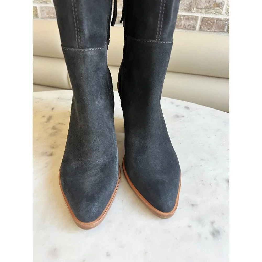 NEW TREASURE & BOND Heidi Over The Knee grey suede Boots Size 8